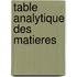 Table Analytique Des Matieres