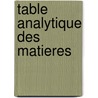 Table Analytique Des Matieres door Leopold von Testa