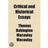 Critical And Historical Essays