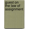 Guest on the Law of Assignment door Anthony Guest
