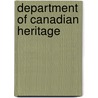 Department of Canadian Heritage door Ronald Cohn