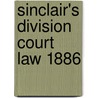 Sinclair's Division Court Law 1886 door James Shaw Sinclair