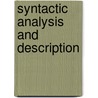 Syntactic Analysis and Description by David Lockwood