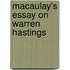 Macaulay's Essay On Warren Hastings