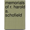 Memorials of R. Harold A. Schofield by Schofield Robert Harold Ains 1851-1883