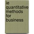 Ie Quantitative Methods For Business