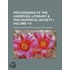 Proceedings Of The Liverpool Literary