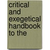 Critical And Exegetical Handbook To The door Heinrich August Wilhelm Meyer