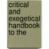 Critical And Exegetical Handbook To The