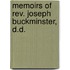 Memoirs of Rev. Joseph Buckminster, D.D.