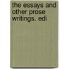 The Essays And Other Prose Writings. Edi by Abraham Cowley
