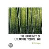 The University Of Literature Volume Xvii by W.H. De Puy