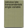Calculus Late Transcendentals Single Variable door Irl C. Bivens