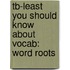 Tb-Least You Should Know About Vocab: Word Roots