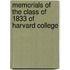 Memorials of the Class of 1833 of Harvard College