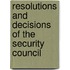 Resolutions And Decisions Of The Security Council