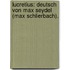 Lucretius: Deutsch Von Max Seydel (Max Schlierbach).