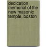 Dedication Memorial of the New Masonic Temple, Boston door William D. Stratton