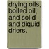 Drying Oils, Boiled Oil, And Solid And Diquid Driers.