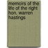 Memoirs of the Life of the Right Hon. Warren Hastings