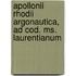 Apollonii Rhodii Argonautica, Ad Cod. Ms. Laurentianum