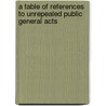A Table of References to Unrepealed Public General Acts door John Biddle