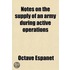 Notes On The Supply Of An Army During Active Operations