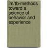 Im/Tb-Methods Toward a Science of Behavior and Experience door Ray