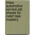 Miwa Automotive Service Job Sheets for Natef Task Mastery