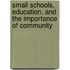 Small Schools, Education, and the Importance of Community