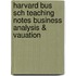 Harvard Bus Sch Teaching Notes Business Analysis & Vauation