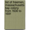 List of Freemen, Massachusetts Bay Colony from 1630 to 1691 door Andrews H. Franklin (Henry F 1844-1919