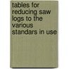 Tables for Reducing Saw Logs to the Various Standars in Use door Maxfield Sheppard