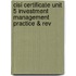 Cisi Certificate Unit 5 Investment Management Practice & Rev