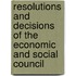 Resolutions and Decisions of the Economic and Social Council