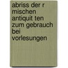 Abriss Der R Mischen Antiquit Ten Zum Gebrauch Bei Vorlesungen by Georg Friedrich Creuzer