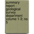 Summary Report - Geological Survey Department Volume 1-3; No. 5