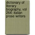 Dictionary of Literary Biography, Vol 264: Italian Prose Writers