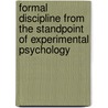 Formal Discipline from the Standpoint of Experimental Psychology door John Edgar Coover