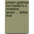 Johann Gottfried Von Herder's S Mmtliche Werke ... Dritter Theil