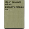 Ideen Zu Einer Reinen Phanomenologie Und ... door Husserl, Edmund