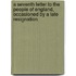 A Seventh Letter to the People of England, Occasioned by a Late Resignation.