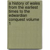 A History of Wales from the Earliest Times to the Edwardian Conquest Volume 1 door Sir Lloyd John Edward