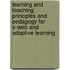 Learning and Teaching: Principles and Pedagogy for E-Web and Adaptive Learning