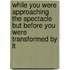 While You Were Approaching the Spectacle But Before You Were Transformed by It