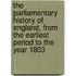 The Parliamentary History Of England, From The Earliest Period To The Year 1803