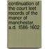 Continuation of the Court Leet Records of the Manor of Manchester, A.D. 1586-1602