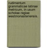 Rudimentum Grammaticae Latinae Metricum, in Usum Scholae Regiae Westmonasteriensis. door See Notes Multiple Contributors