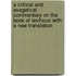 A Critical and Exegetical Commentary on the Book of Leviticus with a New Translation