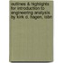 Outlines & Highlights For Introduction To Engineering Analysis By Kirk D. Hagen, Isbn